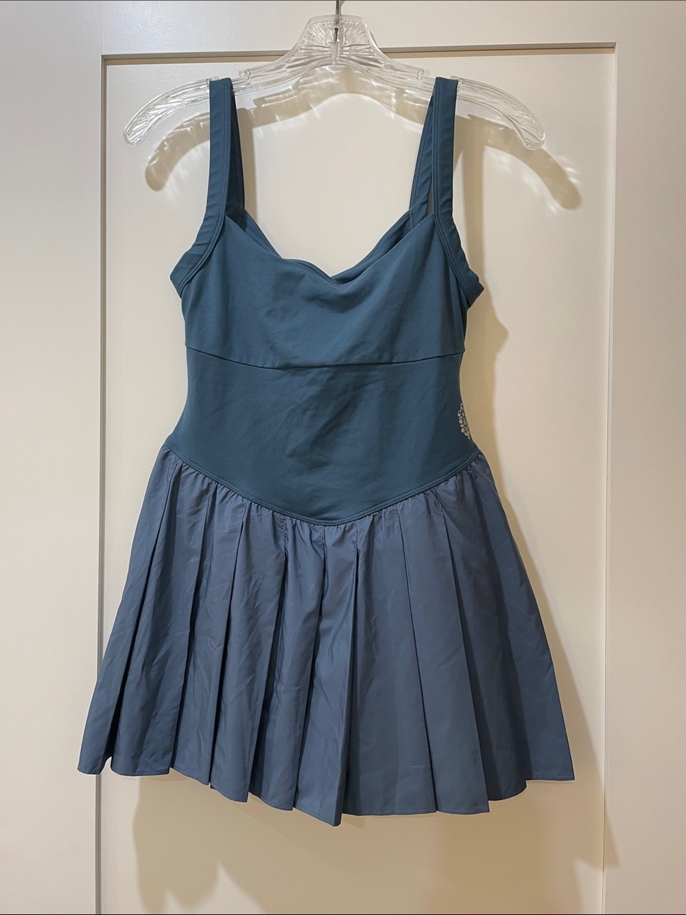 FP Movement by Free People Steel Blue Fit-and-Flare Tank Dress